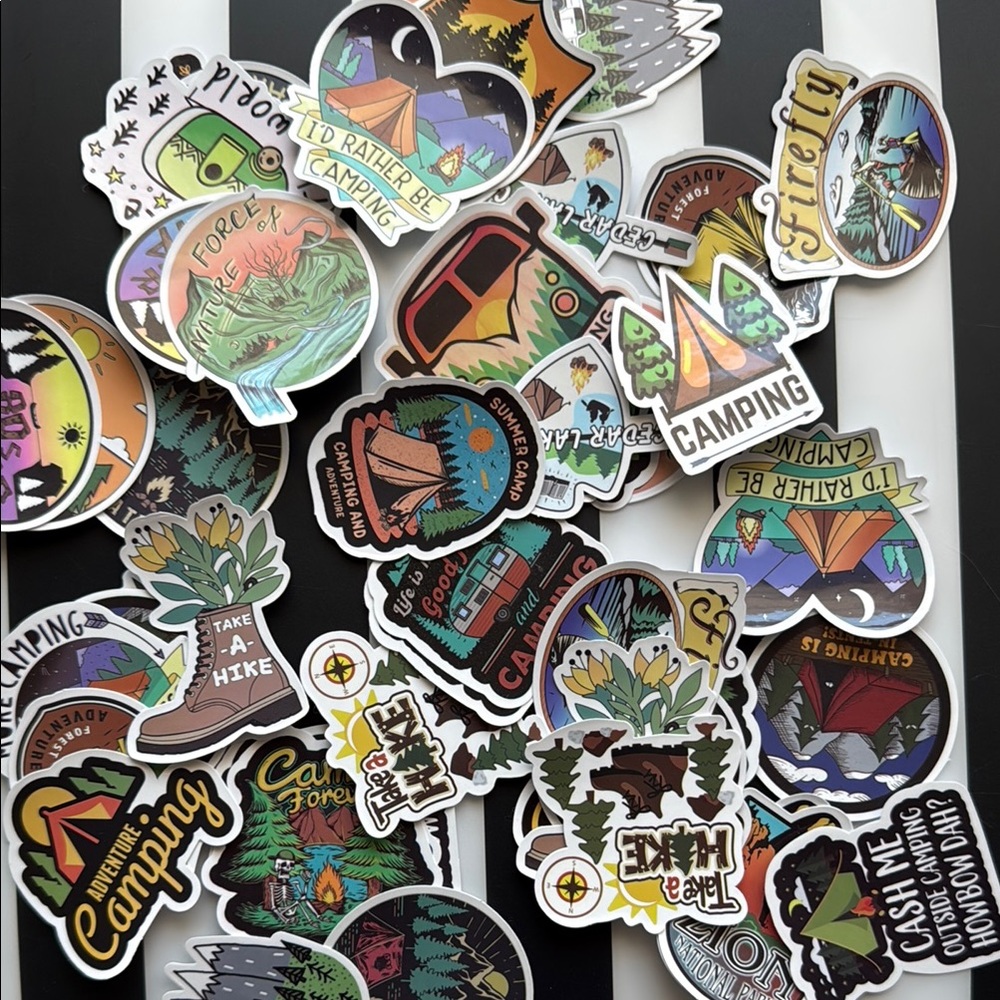 Colorful Camping Sticker Set